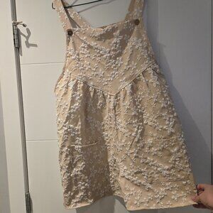 Brown Coco Floral Textured Romper | Size 3XL | Beige